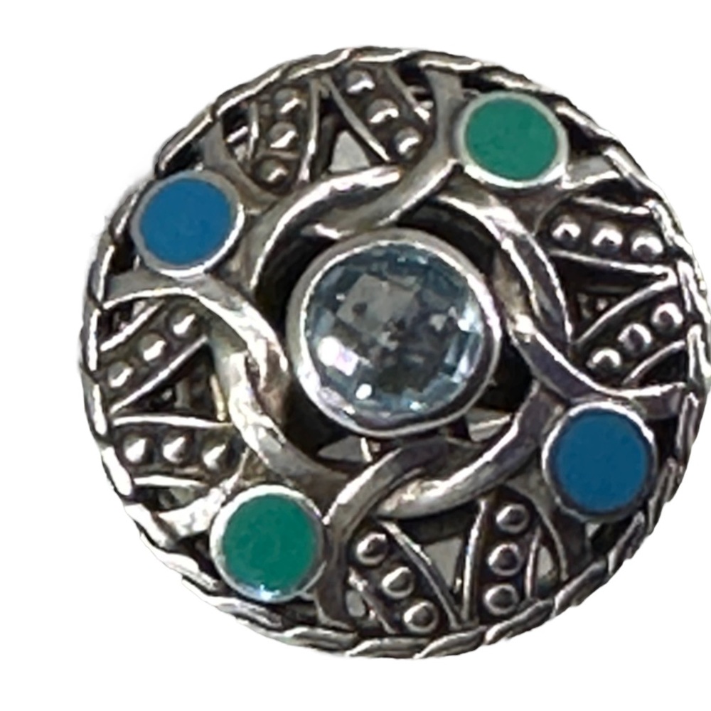 John Hardy Ring size 8 Blue Topaz Sterling
